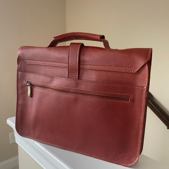 NWOT Elegant Brown Leather Men's Bag - Picture 2 of 4